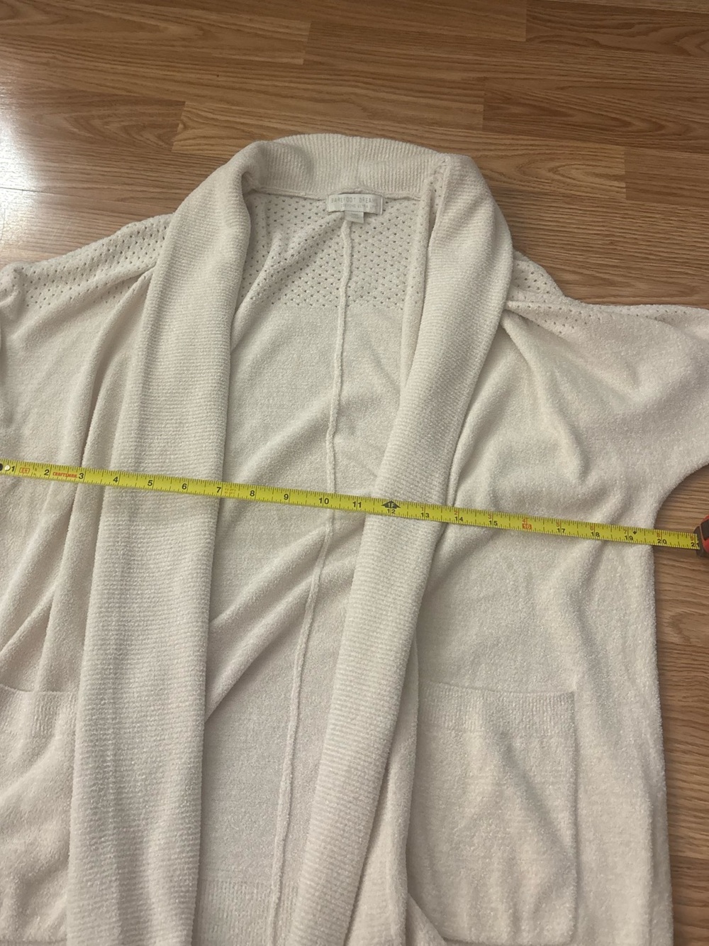 Barefoot Dreams Light Cream Open Cardigan with Front Pockets Size S/M - Picture 4 of 6